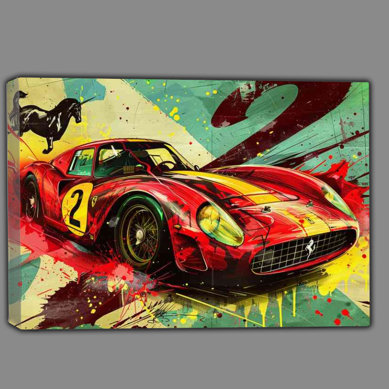 Buy Canvas : (Graffiti style Ferrari Le Mans race car)