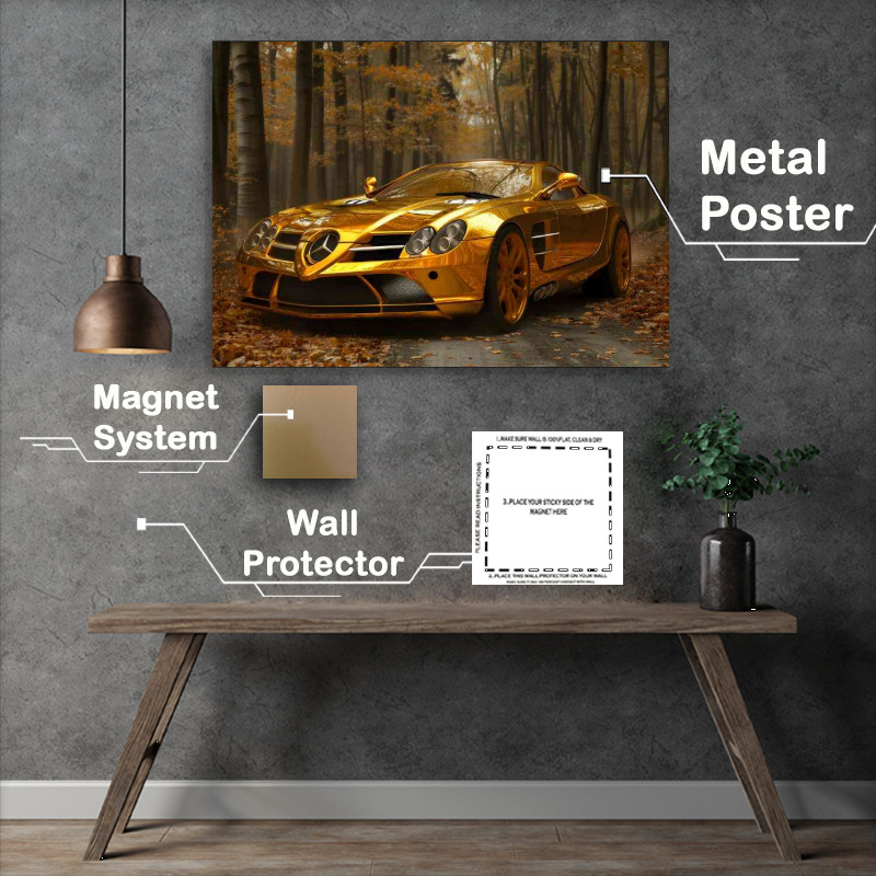 Buy Metal Poster : (Mercedes VECTOR 63 concept in the woods)
