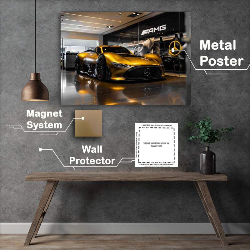 Buy Metal Poster : (Mercedes style AMG golden style vision)