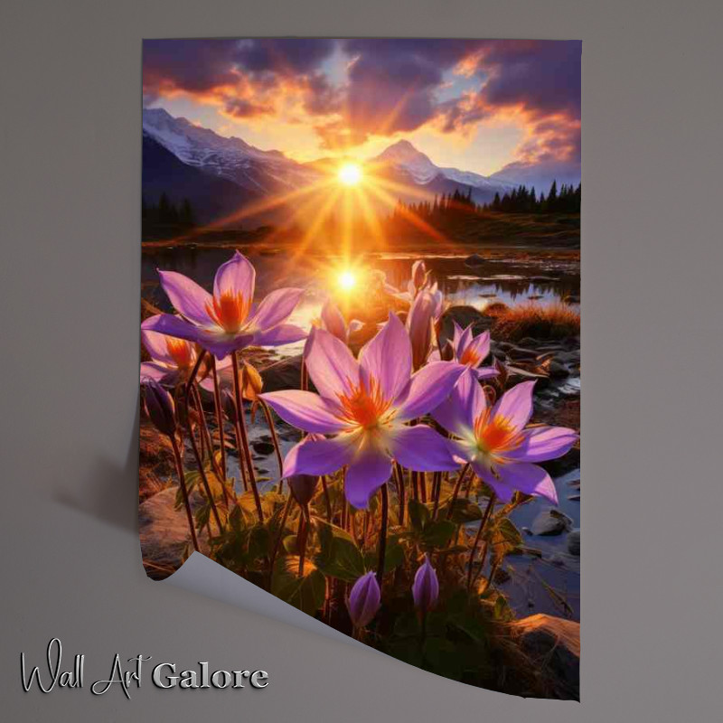 Buy Unframed Poster : (bunch of flowers nestled by the lake)