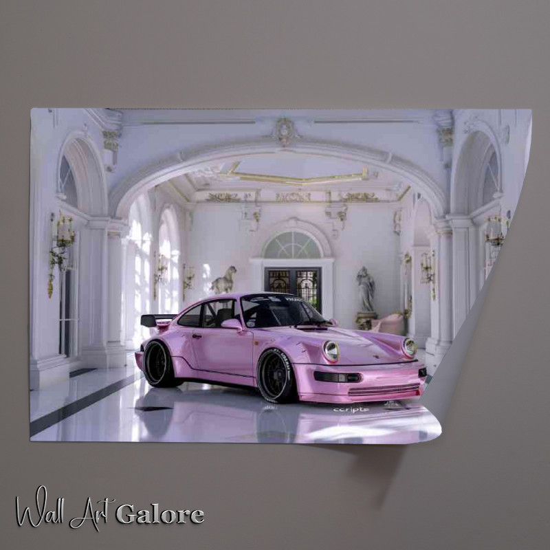 Buy Unframed Poster : (Porsche 964 with pink paint and black wheels)