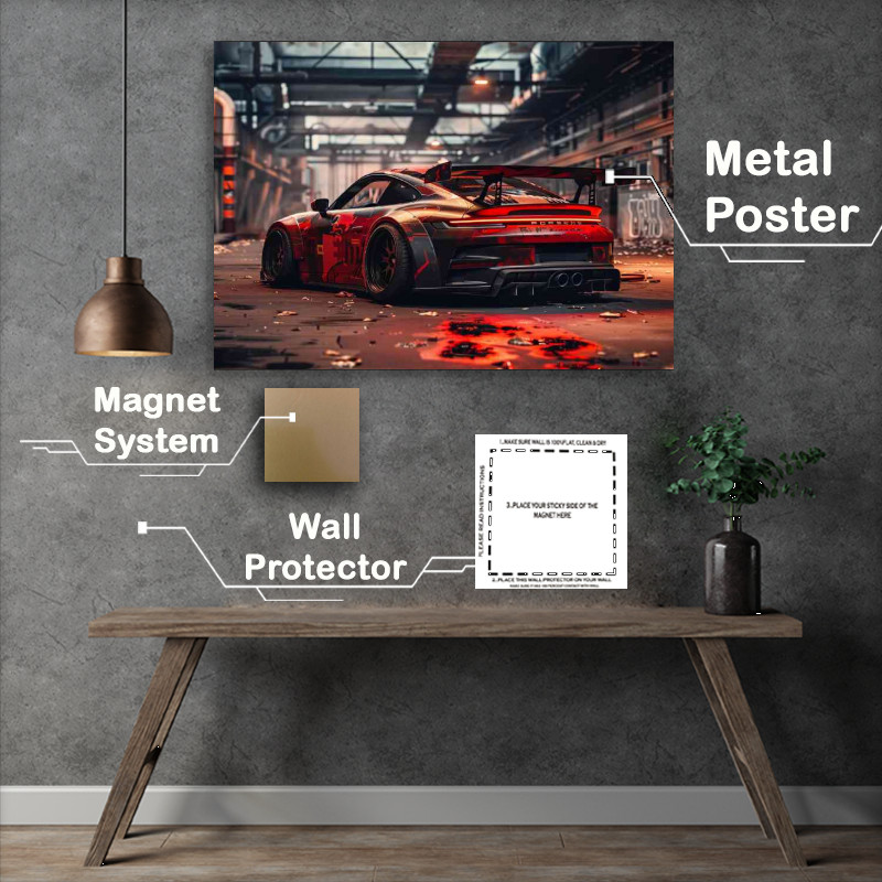 Buy Metal Poster : (Porsche RUNT sitting in an industrial setting)