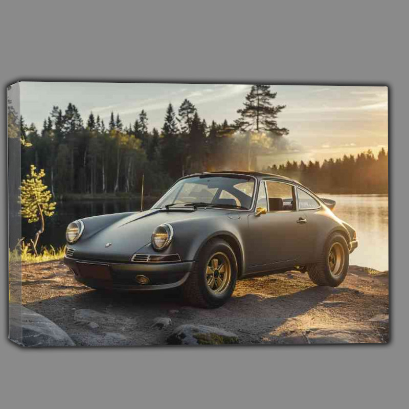Buy Canvas : (Porsche classic car wide body with black rims)