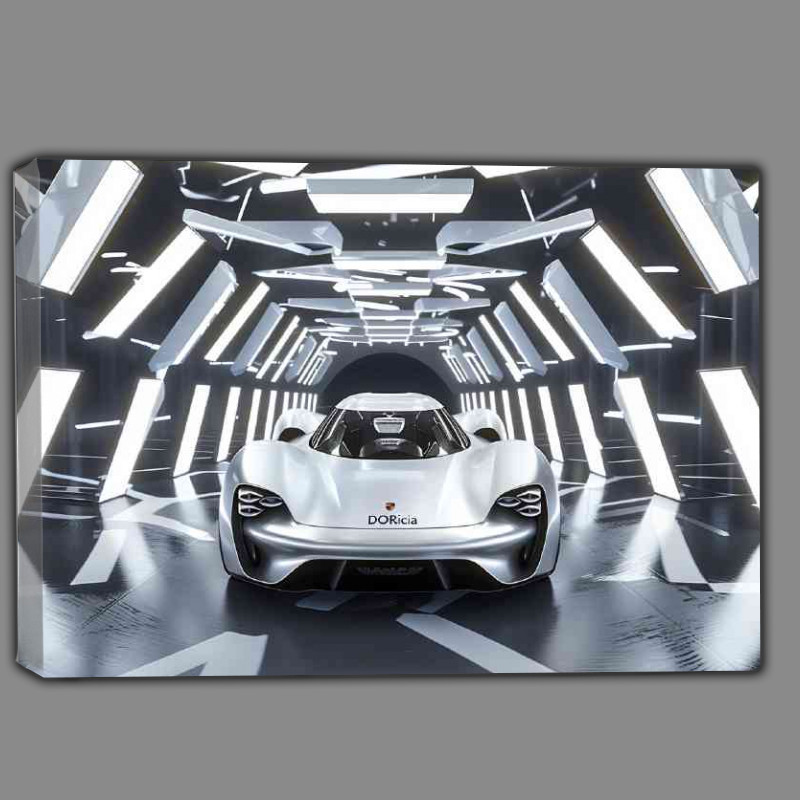 Buy Canvas : (Porsche style concept car with bright lights)
