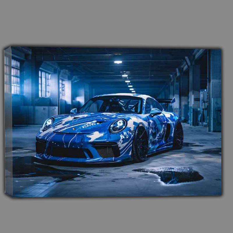 Buy Canvas : (Porsche with blue and white paint)