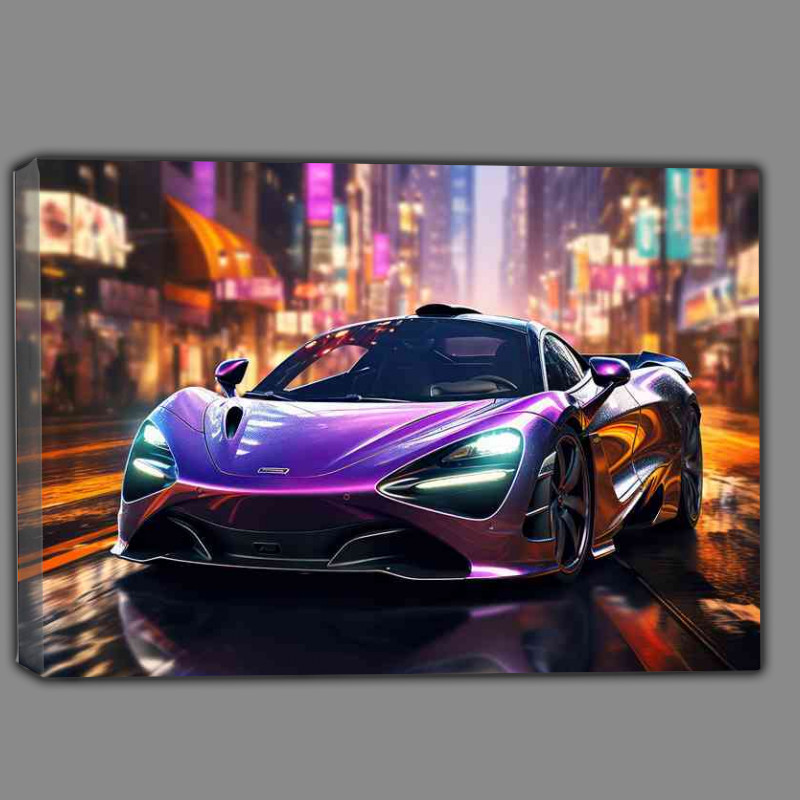 Buy Canvas : (Purple super sports car with neon style colours)