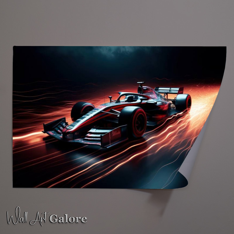 Buy Unframed Poster : (Racing car traverling through time)