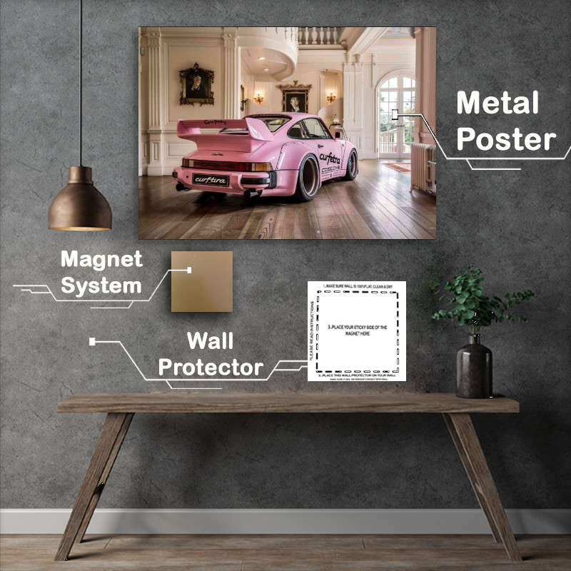 Buy Metal Poster : (Rear pink widebody Porsche)