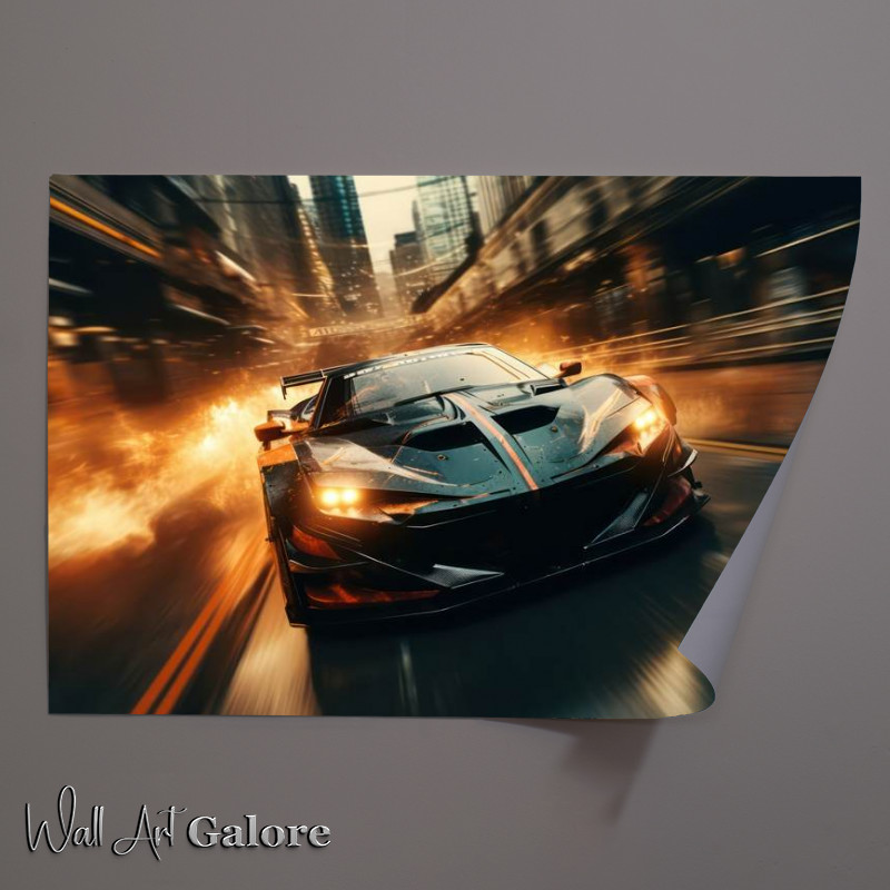 Buy Unframed Poster : (Super car driving at speed)