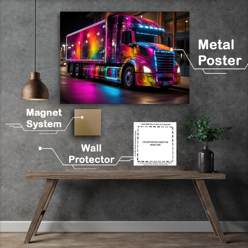 Buy Metal Poster : (The Multi coloured truck)