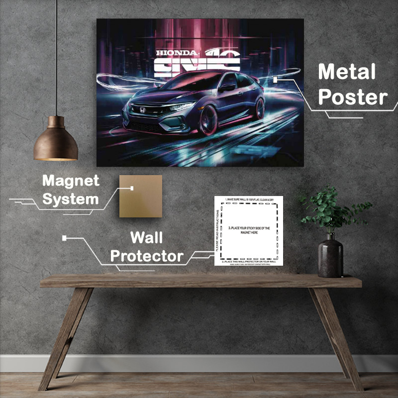 Buy Metal Poster : (The Sleek Honda Civic)