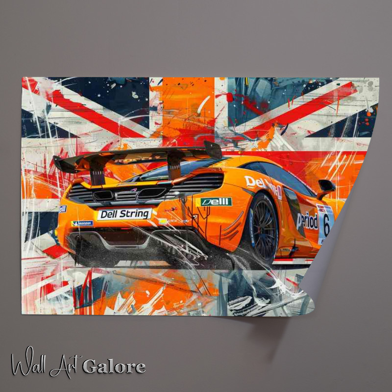 Buy Unframed Poster : (The orange McLaren car painted style)