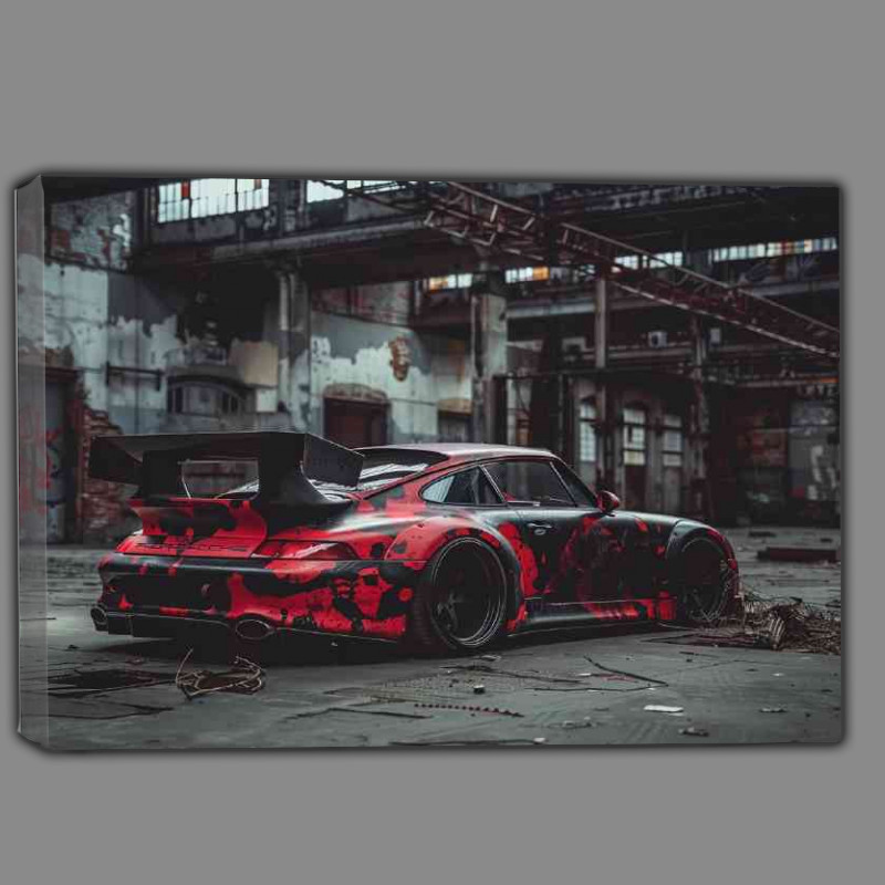 Buy Canvas : (Widebody Porsche R with black and red camo)