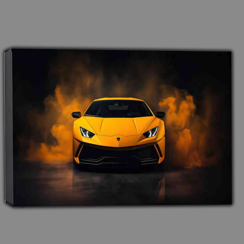 Buy Canvas : (Yellow Lamborghini misty smoke)
