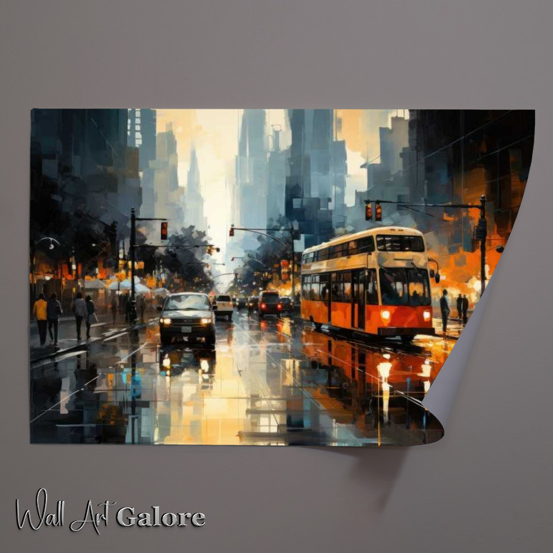 Buy Unframed Poster : (Busy cityscape street scene during the day)