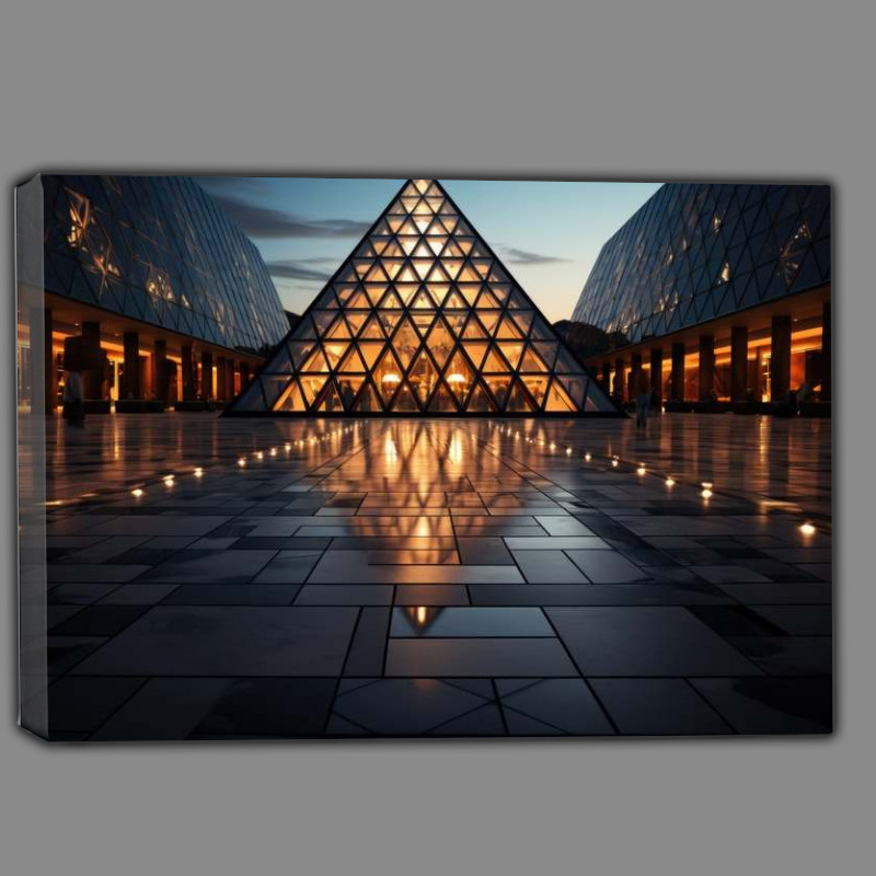 Buy Canvas : (Louvre Museum at dusk)