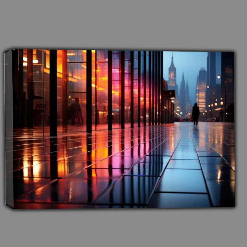 Buy Canvas : (Neon art of a minimalist city)