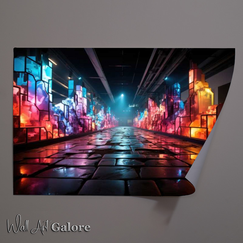 Buy Unframed Poster : (Neon colours of a mininal city street)