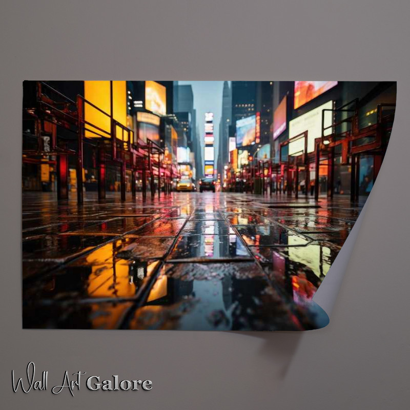 Buy Unframed Poster : (Times Square street in the rain)