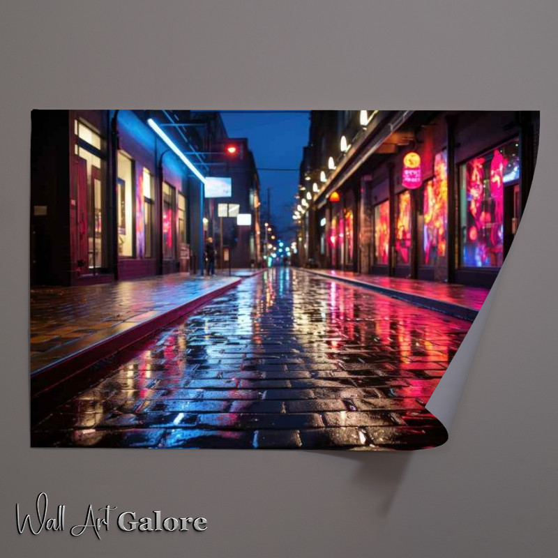 Buy Unframed Poster : (Urban street scene with mixed art)