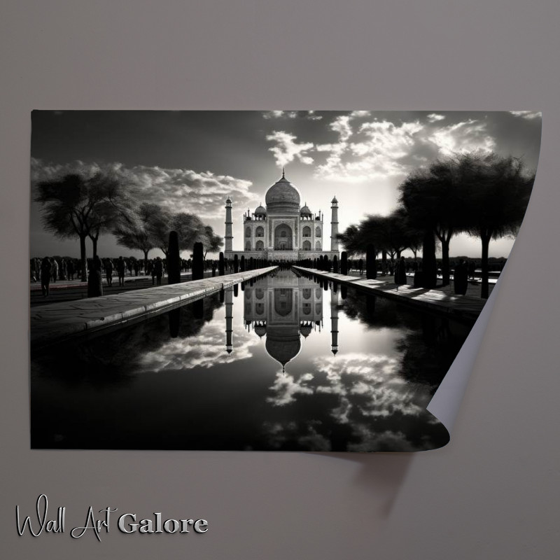 Buy Unframed Poster : (Black and white Taj Mahal)
