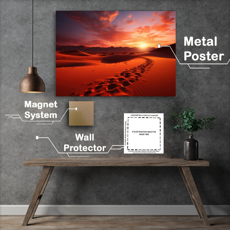 Buy Metal Poster : (Footsteps in the desert sands)