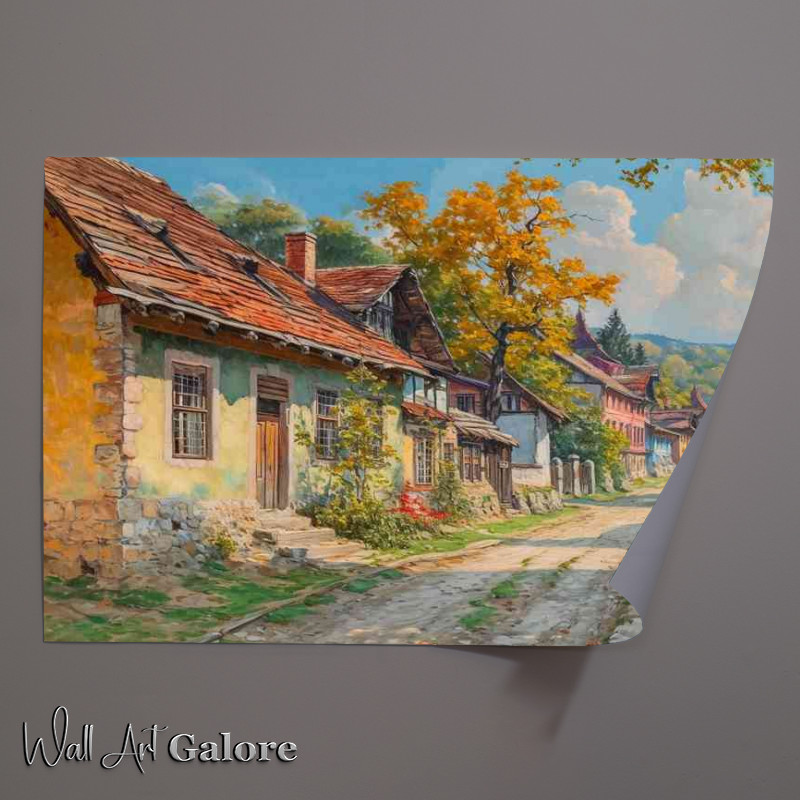 Buy Unframed Poster : (Nice quaint little village road Romaina)