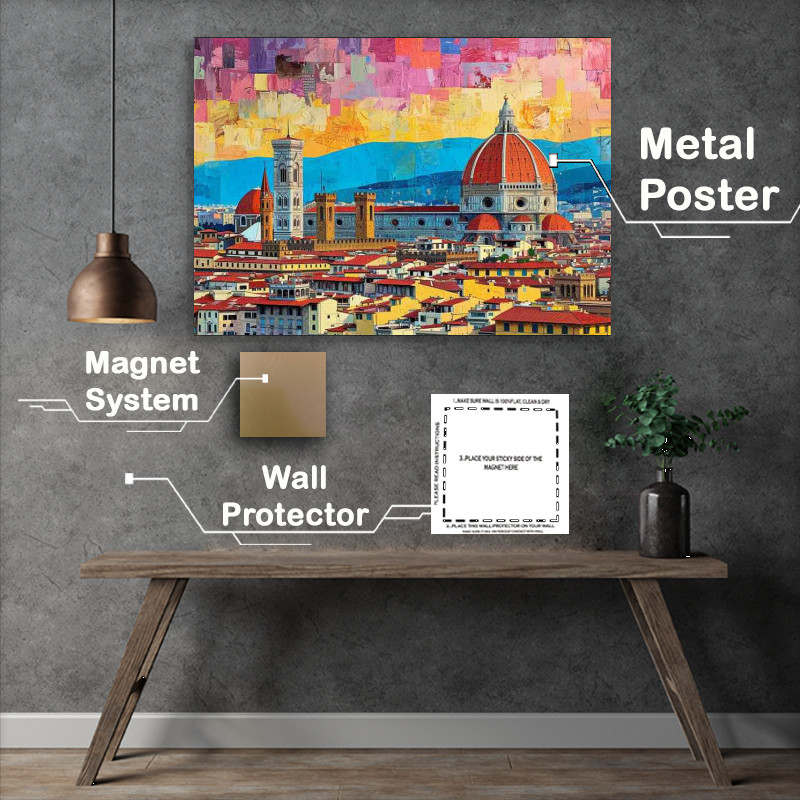Buy Metal Poster : (Painting showing the architecture of florence)
