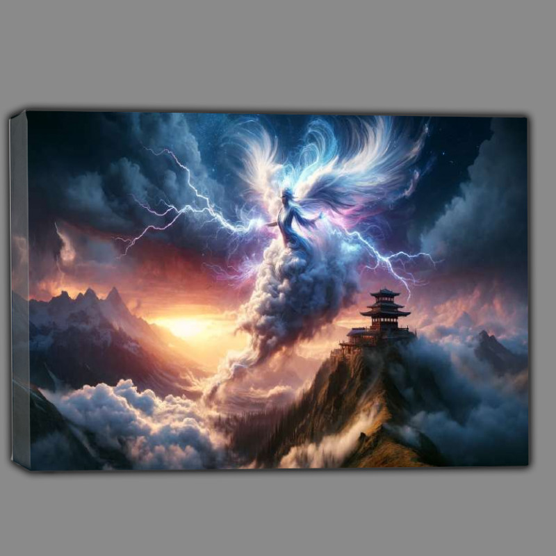 Buy Canvas : (Air elemental spirit her form a whirlwind of clouds and lightning)