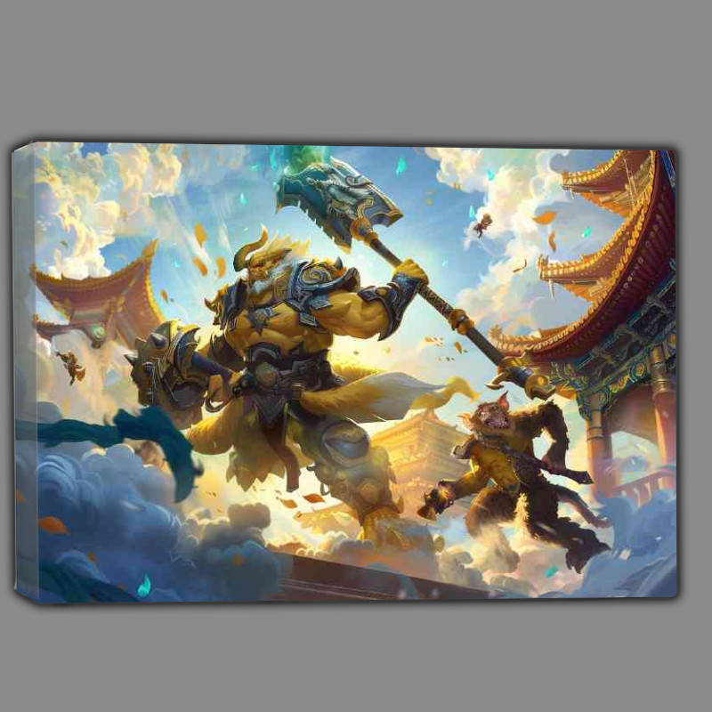Buy Canvas : (Anthropomorphic yellow fighting)
