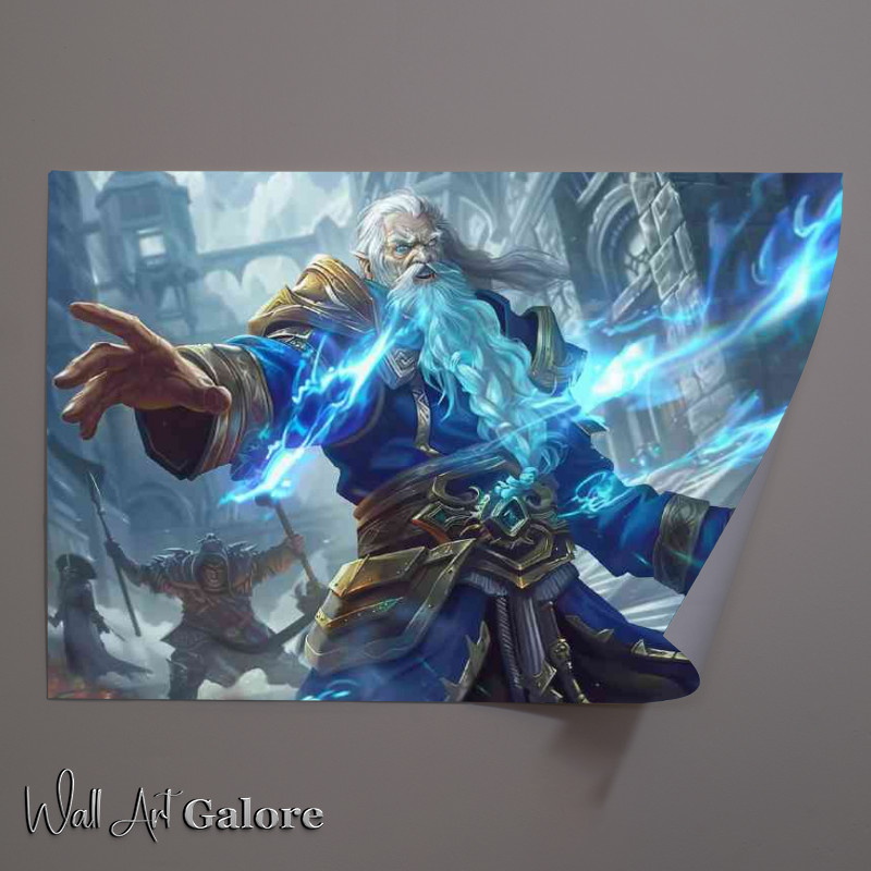 Buy Unframed Poster : (Blue Wizard with white beard)