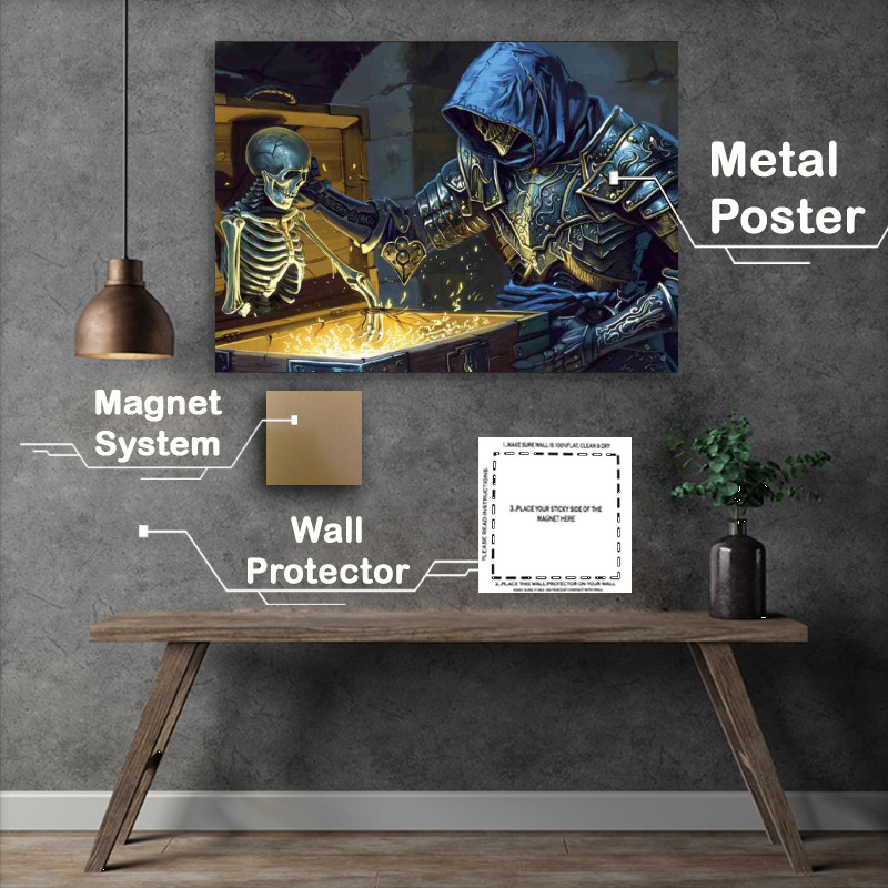 Buy Metal Poster : (Blue skinned paladin in full plate armor and hood)