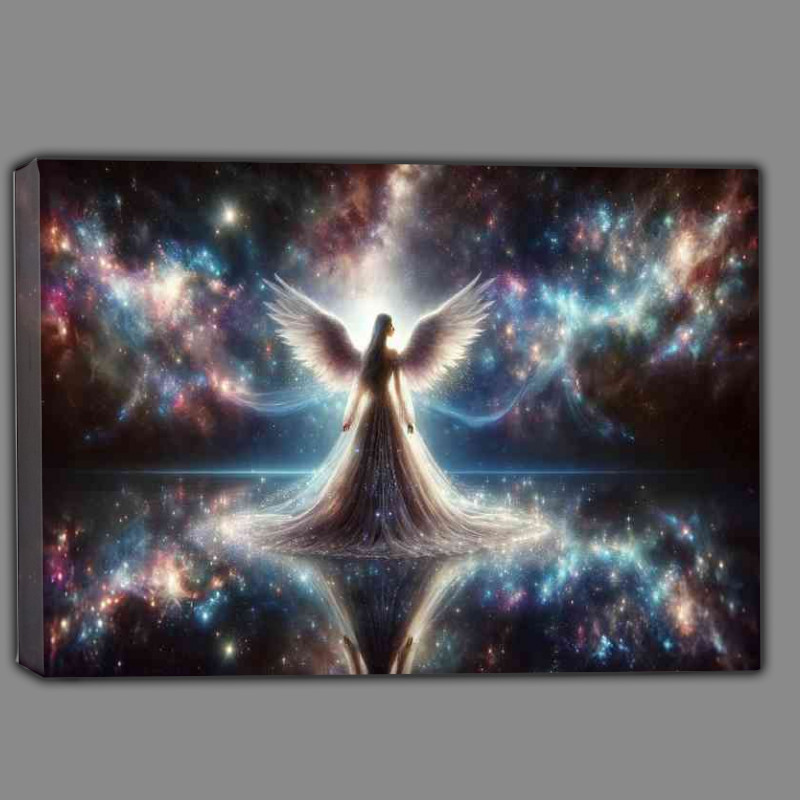 Buy Canvas : (Celestial angel her gown cascading like a waterfall of stars)