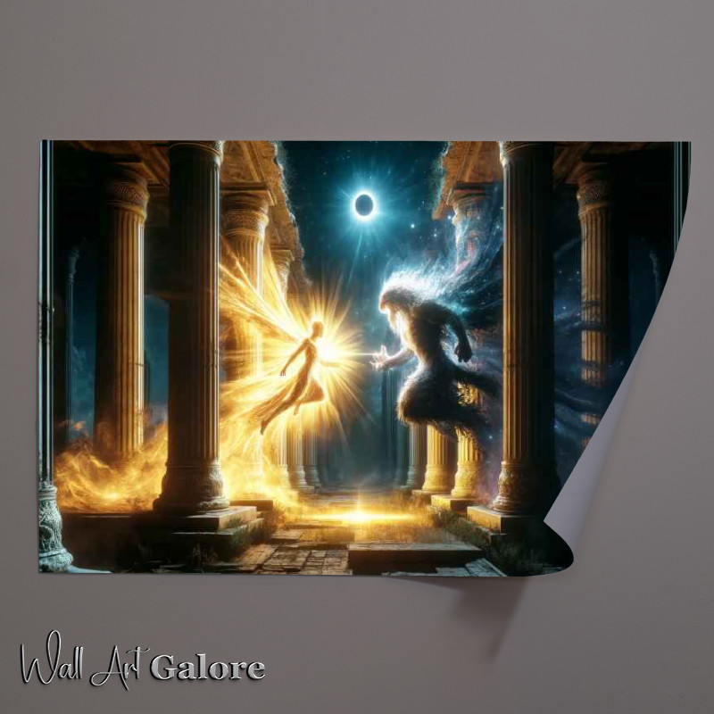 Buy Unframed Poster : (Clash between a light elemental and a shadow beast)