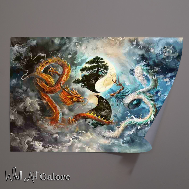 Buy Unframed Poster : (Dragon and phoenix yin yang)