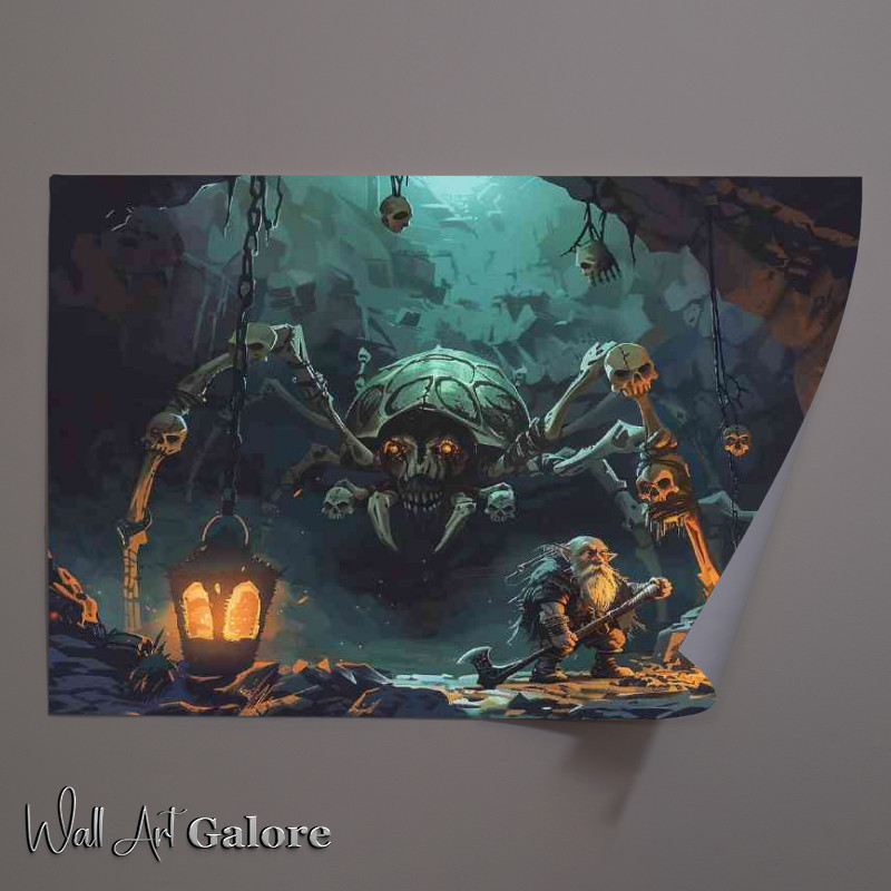 Buy Unframed Poster : (Dwarf with an axe big Spider)