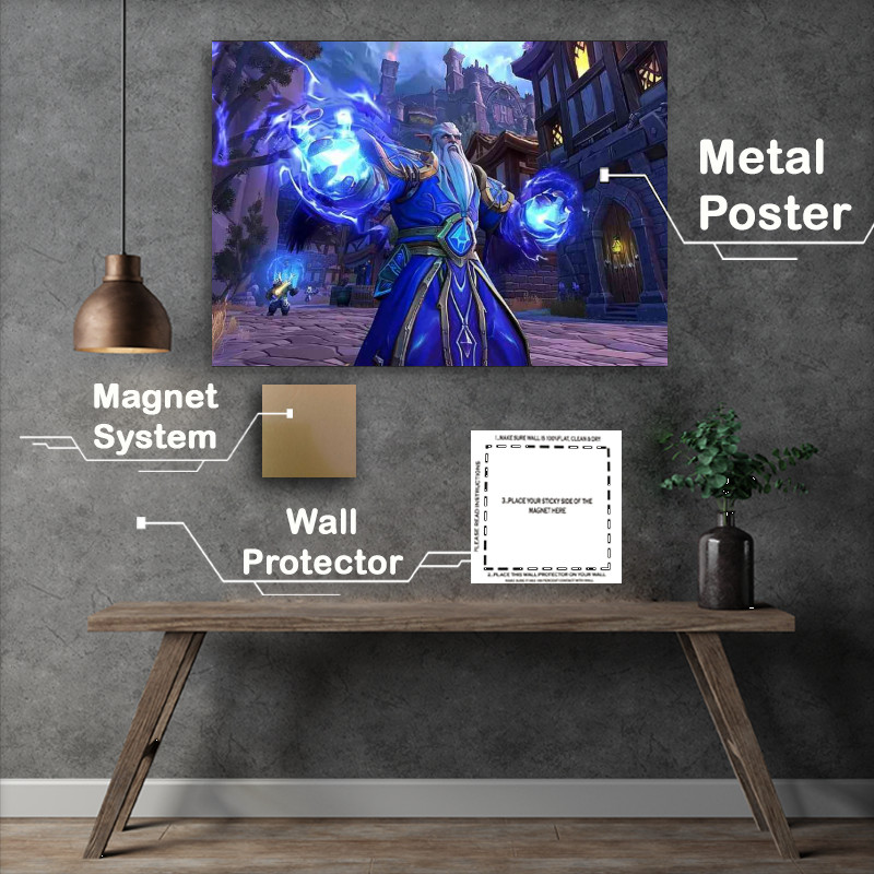 Buy Metal Poster : (Gnome mage in blue robes and armo)