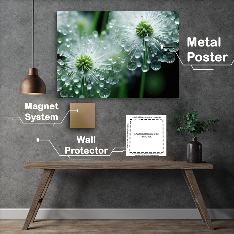 Buy Metal Poster : (morning dew on a dandilion)