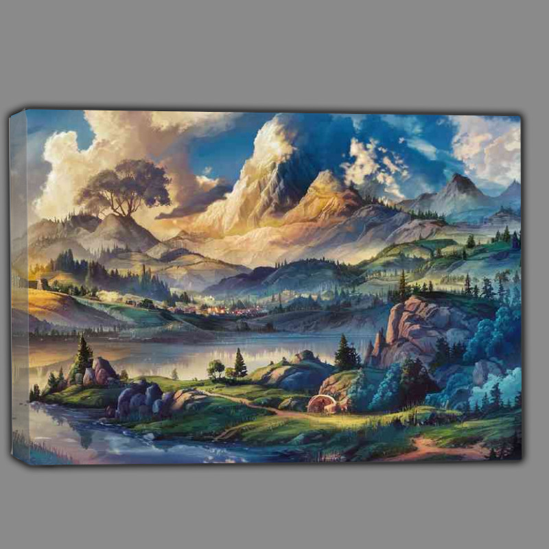 Buy Canvas : (A breathtaking Mountain painting style)