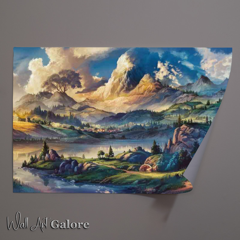 Buy Unframed Poster : (A breathtaking Mountain painting style)