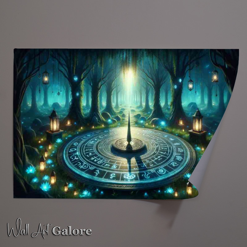 Buy Unframed Poster : (Ancient sundial positioned at the heart of a magical grove)