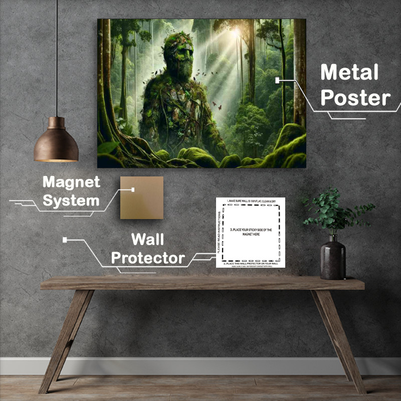 Buy Metal Poster : (Earth giant composed of moss covered stones and ancient earth)