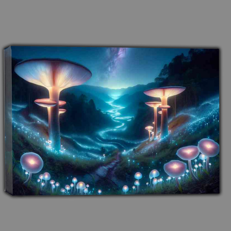 Buy Canvas : (Mystical valley at night illuminated by giant)
