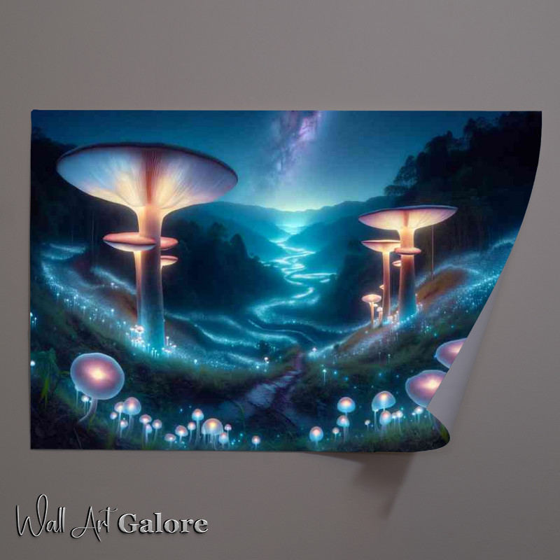 Buy Unframed Poster : (Mystical valley at night illuminated by giant)