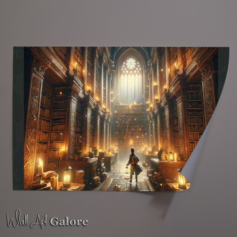 Buy Unframed Poster : (Towering bookshelves and mystical artifacts)