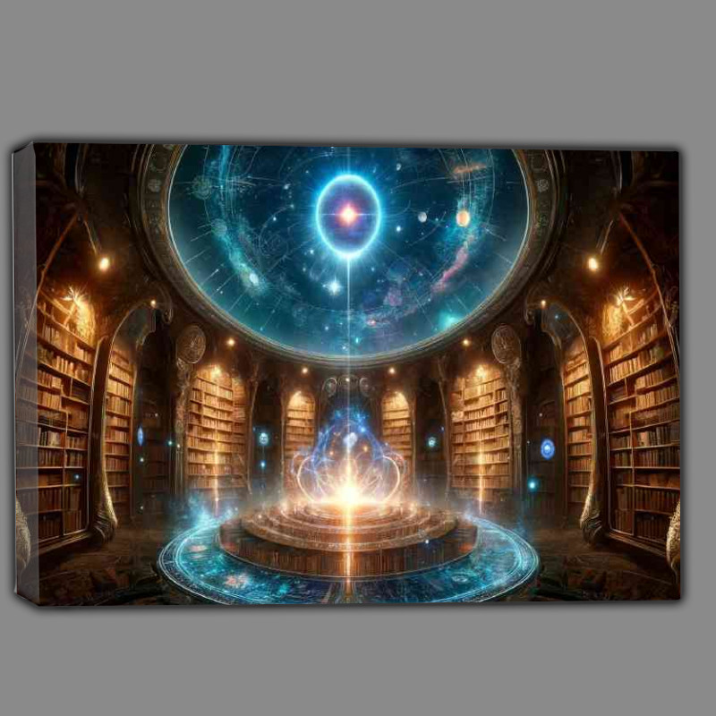 Buy Canvas : (Mystical library inside a celestial dome)