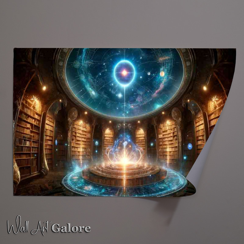 Buy Unframed Poster : (Mystical library inside a celestial dome)
