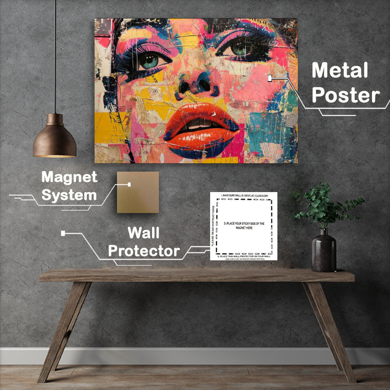 Buy Metal Poster : (A Lady in the pop art mixed media)