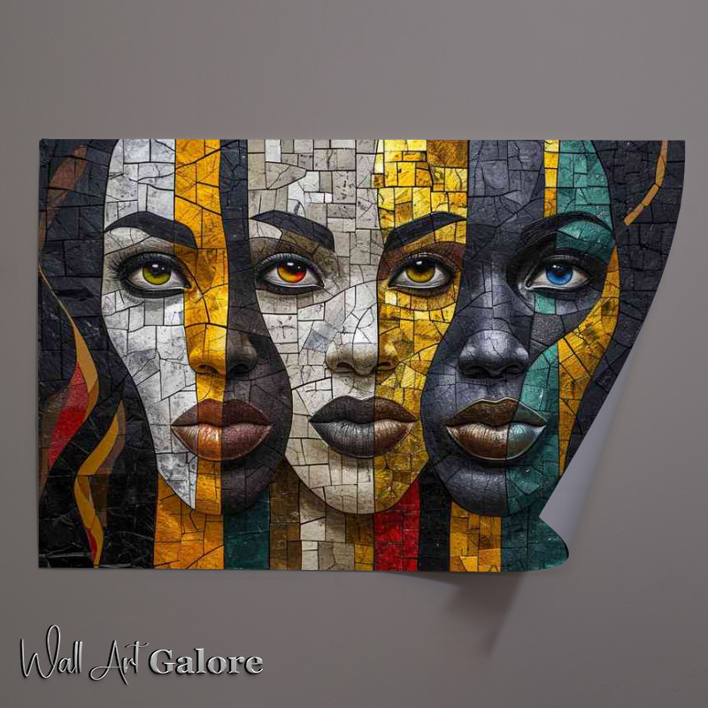 Buy Unframed Poster : (Abstract painted ladys with coloured eyes)