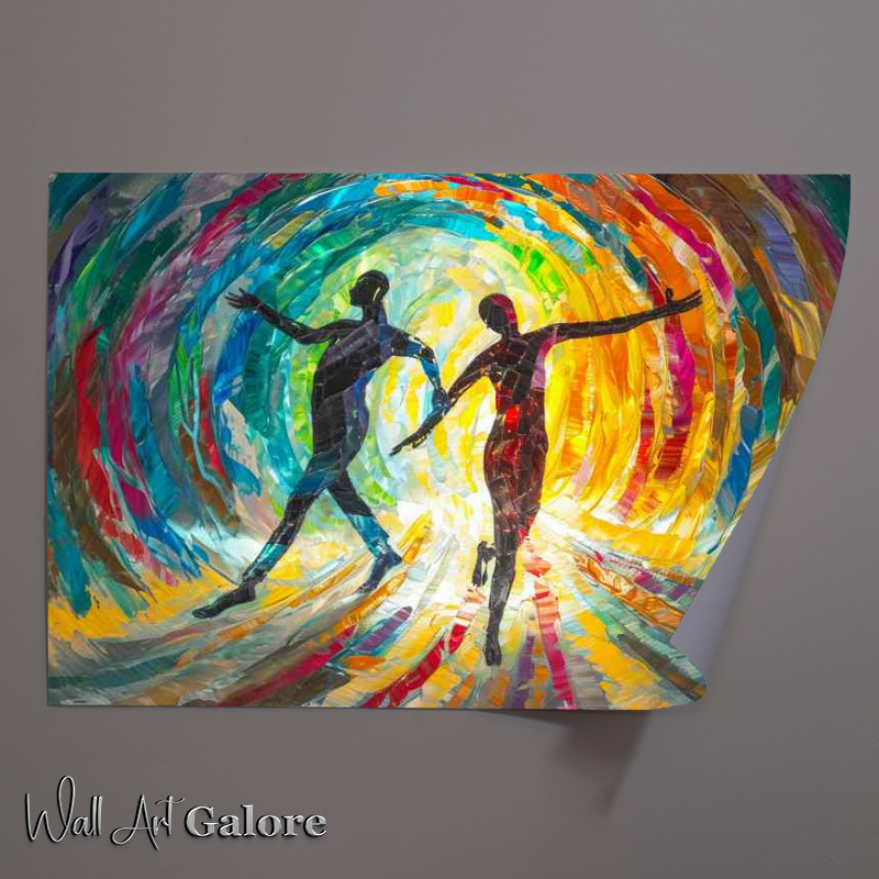 Buy Unframed Poster : (Abstract painting with two figures in a tunnel)